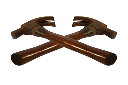 Old hammer with clipping path. の写真素材