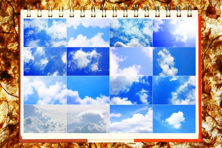 Blue sky and white cloudの写真素材