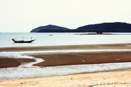 Wooden fishing boat on the beach. の写真素材