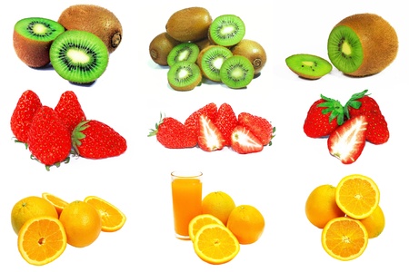 fruit collection on white backgroundの写真素材