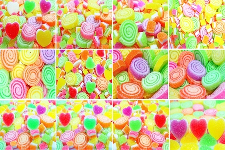 Background made of colorful candyの写真素材