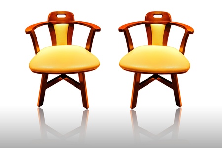 leather long chair isolated on backgroundの写真素材