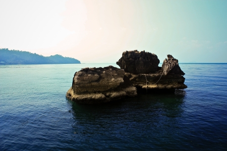 Rock Island in the sunset の写真素材