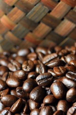 Coffee on grunge wooden background の写真素材
