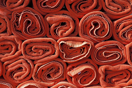 clothes background  Pile of bright folded clothesの写真素材