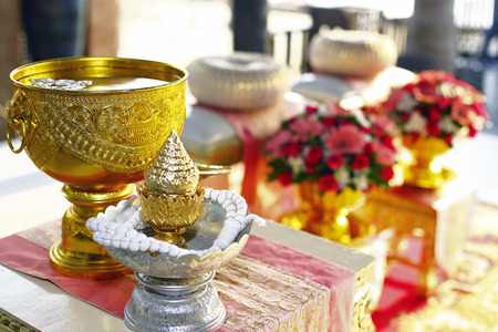 Bless Water ,Thai Wedding ceremonyの写真素材