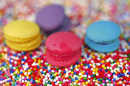 Close up of a pile of colorful candyの写真素材