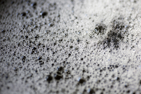 Soap bubbles on black backgroundの写真素材