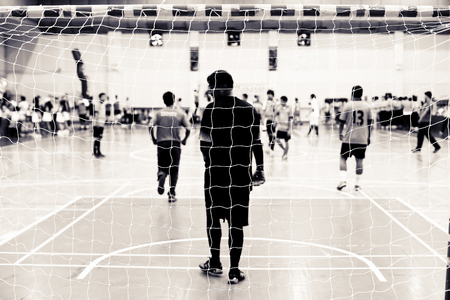 Blurred image of Futsal players in a gameの写真素材