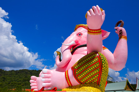 Ganesha Pink statue in Buddha park Buddhist monument,Nakhon Nayok