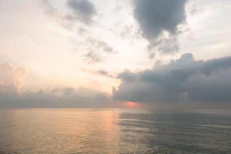 Fantastic soft white clouds against blue skyの写真素材