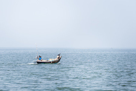 Fishing boats on a seaのeditorial素材