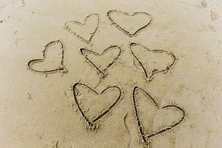 Heart shape on the sand
