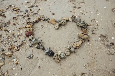 Heart shape on the sand