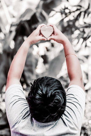 Feelings of stone heart for concept background