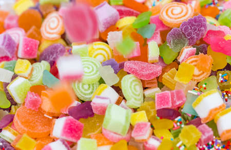 colorful of jelly and sugarの写真素材