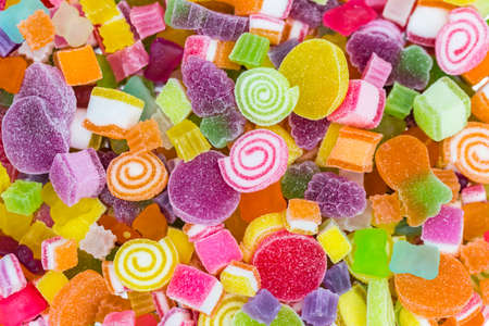 colorful of jelly and sugarの写真素材