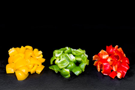 Bell peppers are chili peppers that are not spicy, have a lot of meat, rich in vitamins, sweet taste.の写真素材