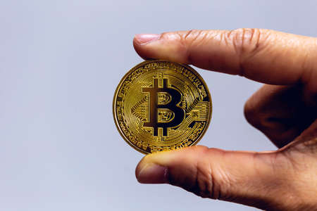 Bitcoins and New Virtual money conceptの写真素材