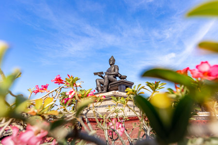 Monument Of King Ramkhamhaeng The Great At.Sukhothai Historical Park Thailandのeditorial素材