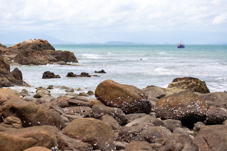 Rocky coast of the island of Koh Samui, Thailand.