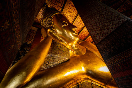 Golden Reclining Buddha at Wat Pho, Bangkok, Thailand