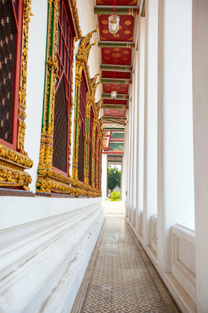 Buddhist temple of Wat Phra Kaew in Bangkok, Thailandの写真素材