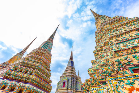 Wat Pho, Temple of the Emerald Buddha, Bangkok, Thailandの写真素材
