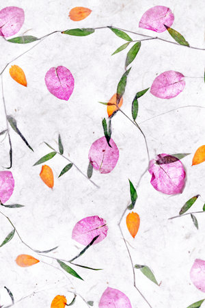 floral pattern on the white marble background. watercolor painting.