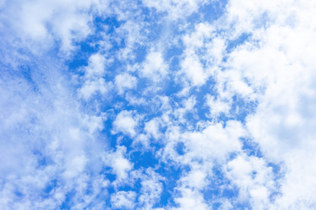 Blue sky background with tiny clouds. Nature cloud blue sky background.