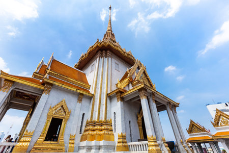 Thai style architecture, Wat Phra Kaew, Bangkok, Thailandの写真素材