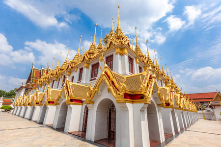 Buddhist temple in Wat Phra Kaew, Bangkok, Thailandの写真素材