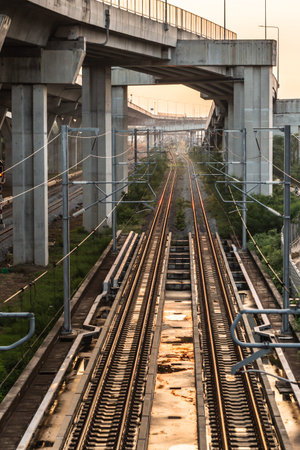 Railway under construction.