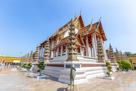 Buddhist temple of Wat Phra Kaew in Bangkok, Thailandの写真素材
