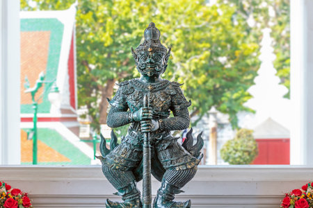 Giant statue at Wat Phra Kaew, Bangkok, Thailand