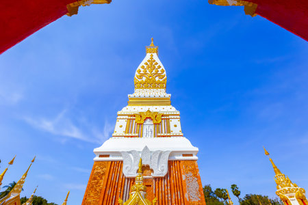 The Pagoda of Wat Phra That Panom temple an old temple was prosperous in the Nakhon Phanom Province, Thailandの写真素材