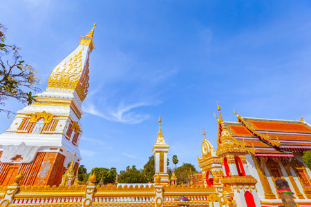 The Pagoda of Wat Phra That Panom temple an old temple was prosperous in the Nakhon Phanom Province, Thailandの写真素材
