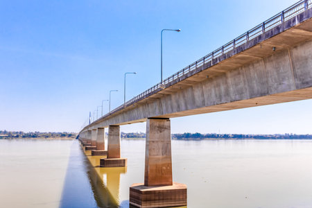 bridge over the Mekong River in Nakhon Ratchasima, Thailandの写真素材