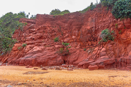 Beautiful red cliff at the coast of Mui Ne, Vietnam