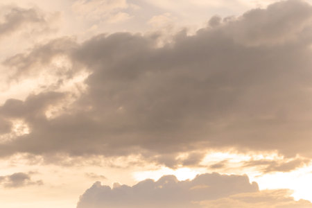 Cloudscape, Colored Clouds at Sunset near the Ocean, Background