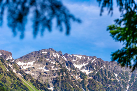 Mountains in the Alps in Bavaria, Germany, Europe.