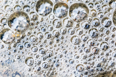 Soap bubbles close-up. Abstract background and texture for design.