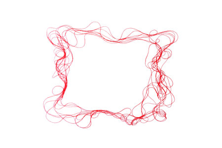 Frame made of red lines on a white background. Vector illustration.