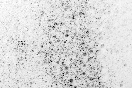 Soap foam texture background. Soap bubbles pattern. Black and white