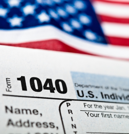 U.S. Income Tax Return form 1040.の写真素材