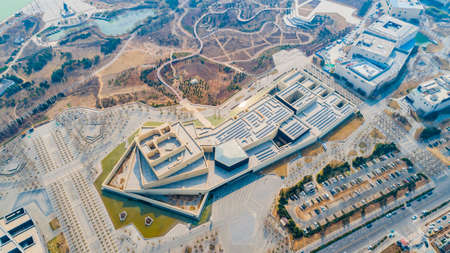 Aerial photography of Zibo Qi Culture Museum