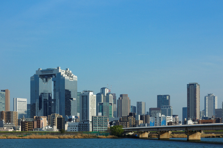 Buildings of the Yodo River and the Osaka Kitaのeditorial素材