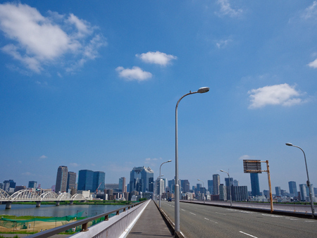 The streets of the Shin-Ezo Ohashi and Osaka Kitaのeditorial素材