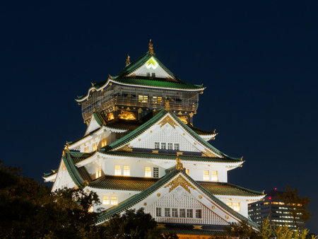 Osaka Castle was lit upのeditorial素材