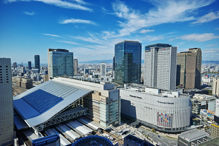 Osaka Umeda Hankyu Grand Building from JR Osaka Station Areaのeditorial素材